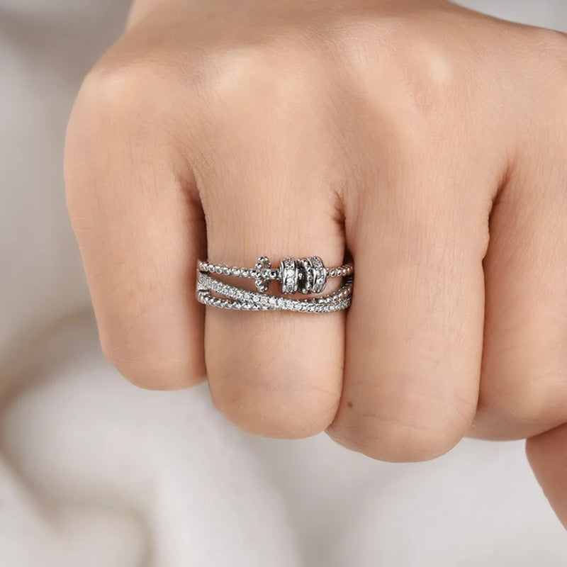 Zirkonium Ring Modern Edelstahl Zappelring