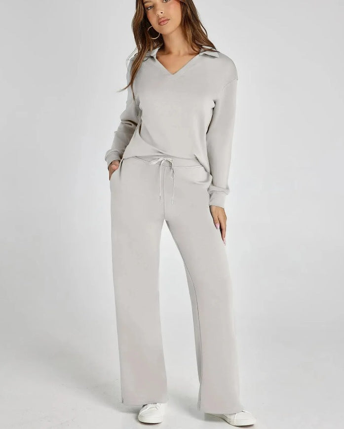 Damen Freizeitanzug Sportlich Bequem Zipper