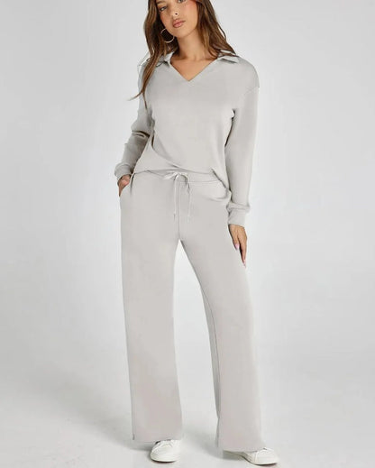 Damen Freizeitanzug Sportlich Bequem Zipper