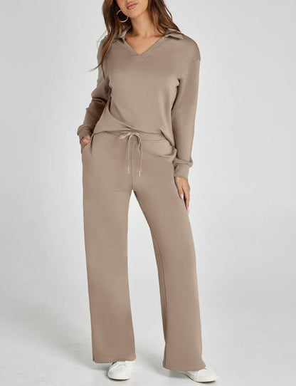 Damen Freizeitanzug Sportlich Bequem Zipper