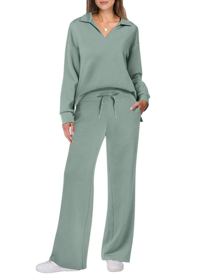 Damen Freizeitanzug Sportlich Bequem Zipper