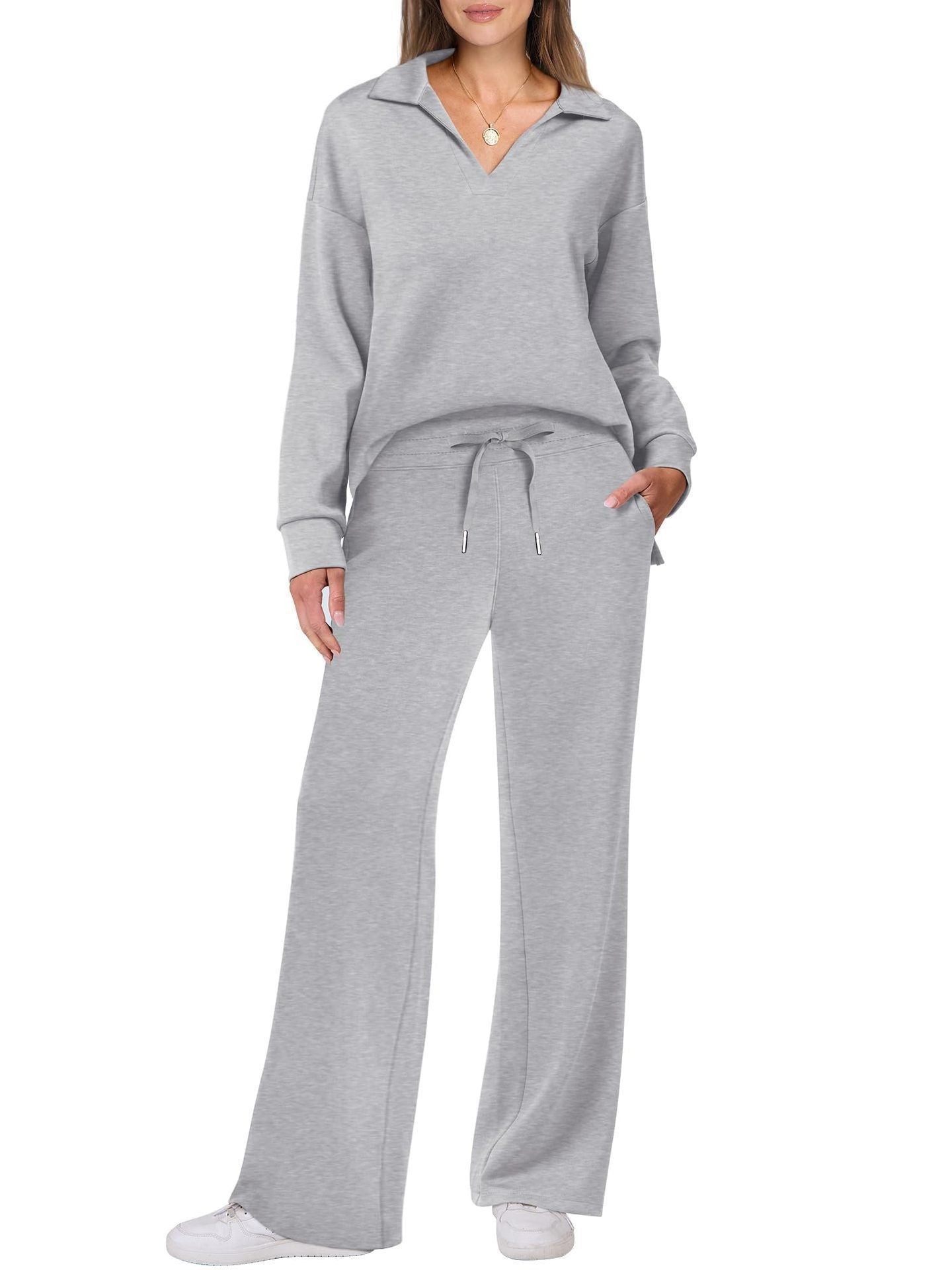 Damen Freizeitanzug Sportlich Bequem Zipper