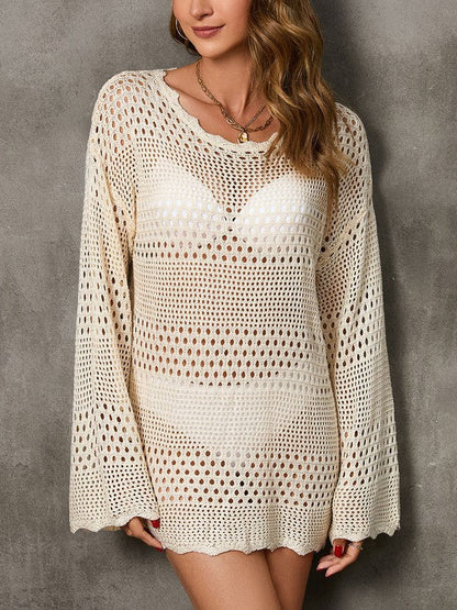 Strickkleid Mit Rückenausschnitt Damen Cover Up Sommer