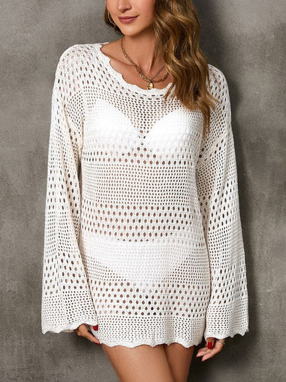 Strickkleid Mit Rückenausschnitt Damen Cover Up Sommer