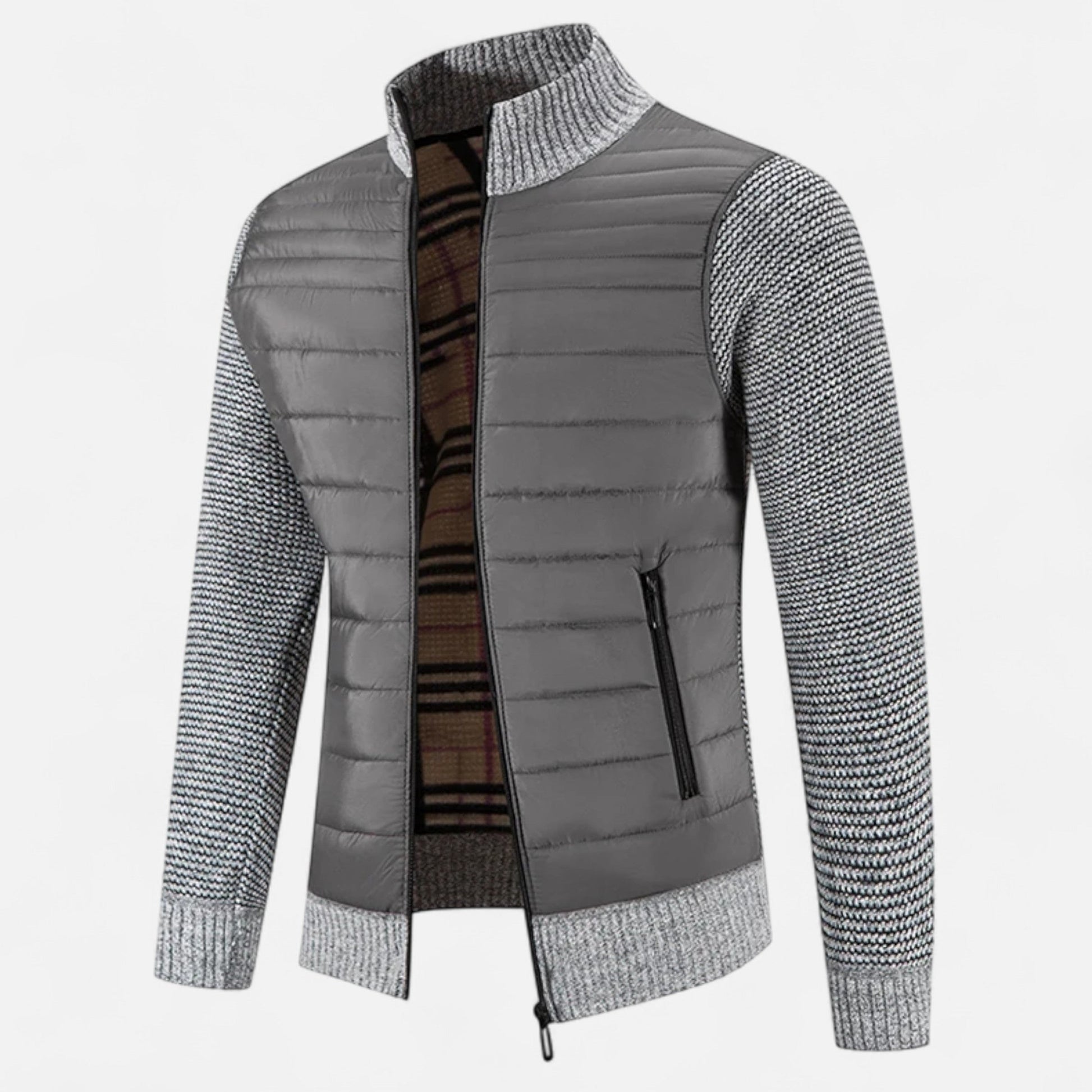 Maison Dresson | Fleece-Patchworkjacke mit Stehkragen für Herren 2