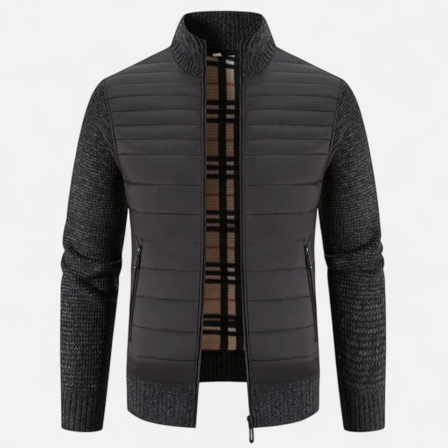 Maison Dresson | Fleece-Patchworkjacke mit Stehkragen für Herren 5