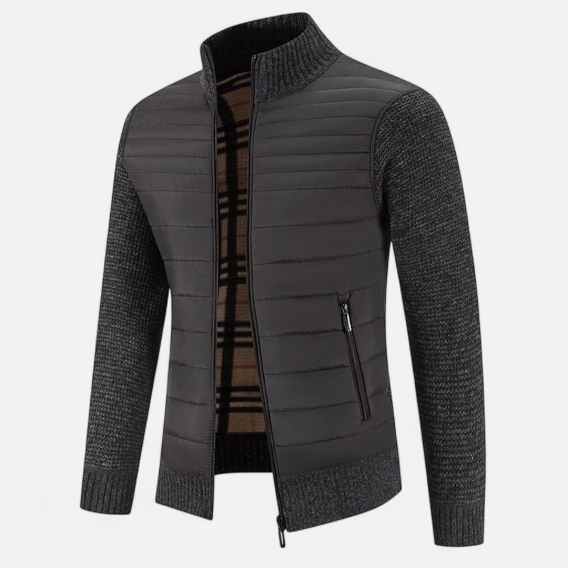 Maison Dresson | Fleece-Patchworkjacke mit Stehkragen für Herren 6