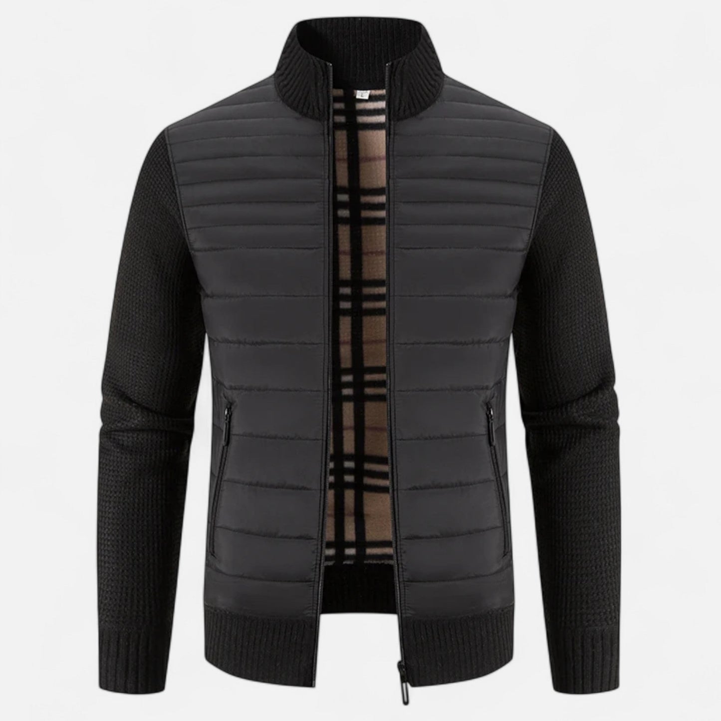 Maison Dresson | Fleece-Patchworkjacke mit Stehkragen für Herren 8