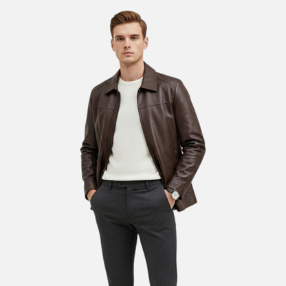 Maison Dresson | Herren PU-Lederjacke – Stehkragen Herbstliche Eleganz 1