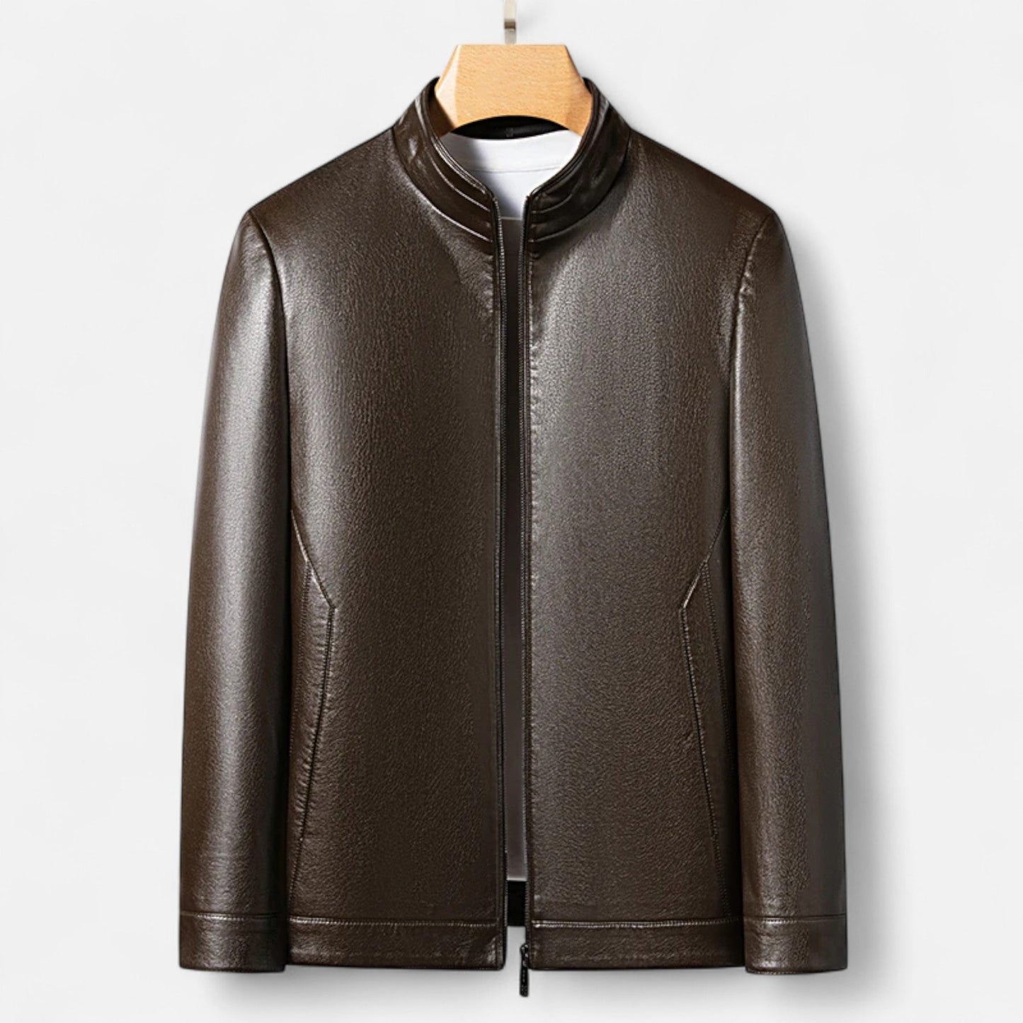 Maison Dresson | Herren PU-Lederjacke – Stehkragen Herbstliche Eleganz 5