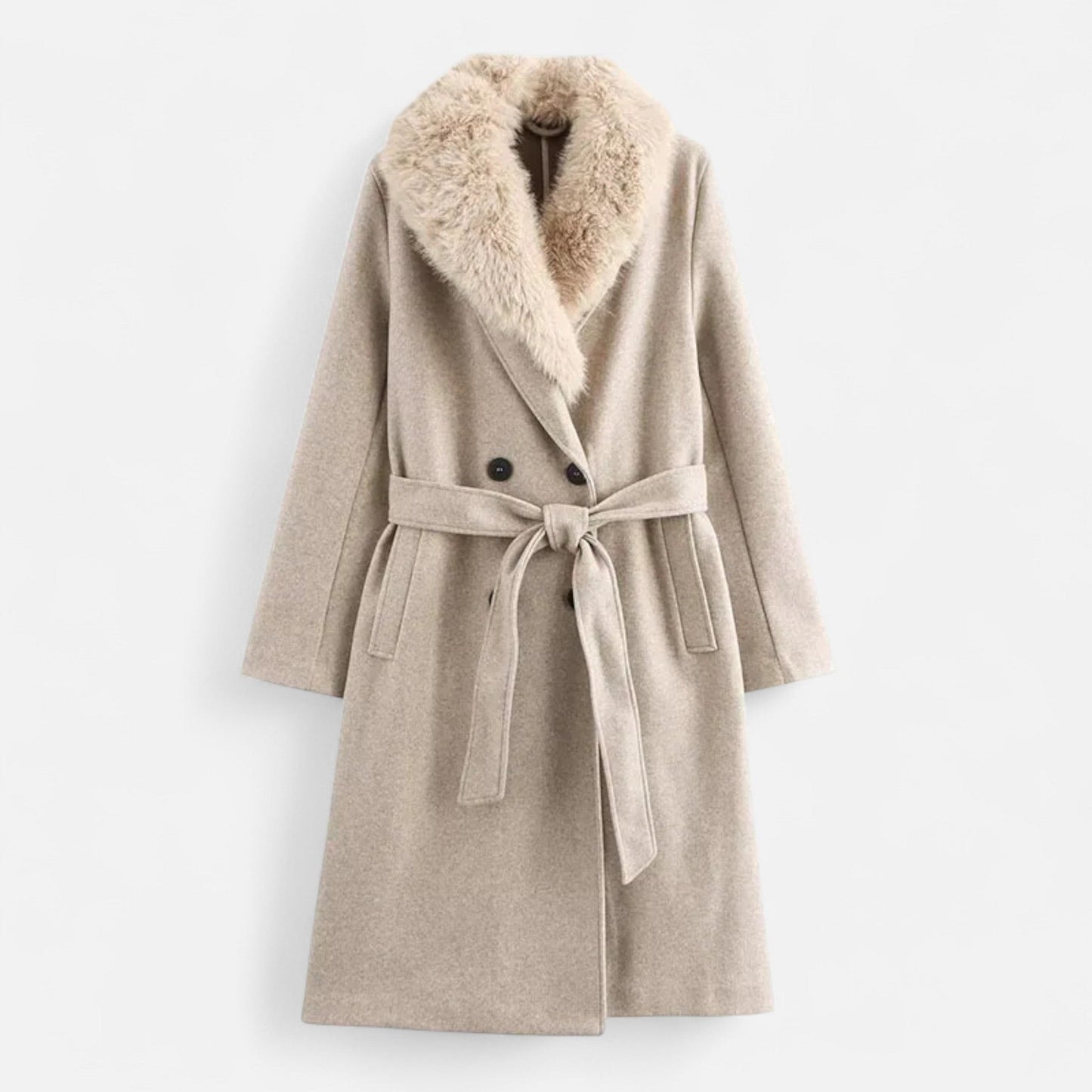 Maison Dresson | Maximantel aus echter Wolle für Damen – Eleganz mit Pelzrevers 4