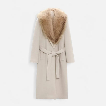 Maison Dresson | Maximantel aus echter Wolle für Damen – Eleganz mit Pelzrevers 5