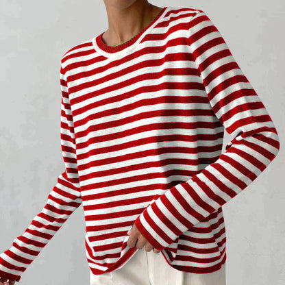 Gestreifter Pullover Freizeit Modern Casual