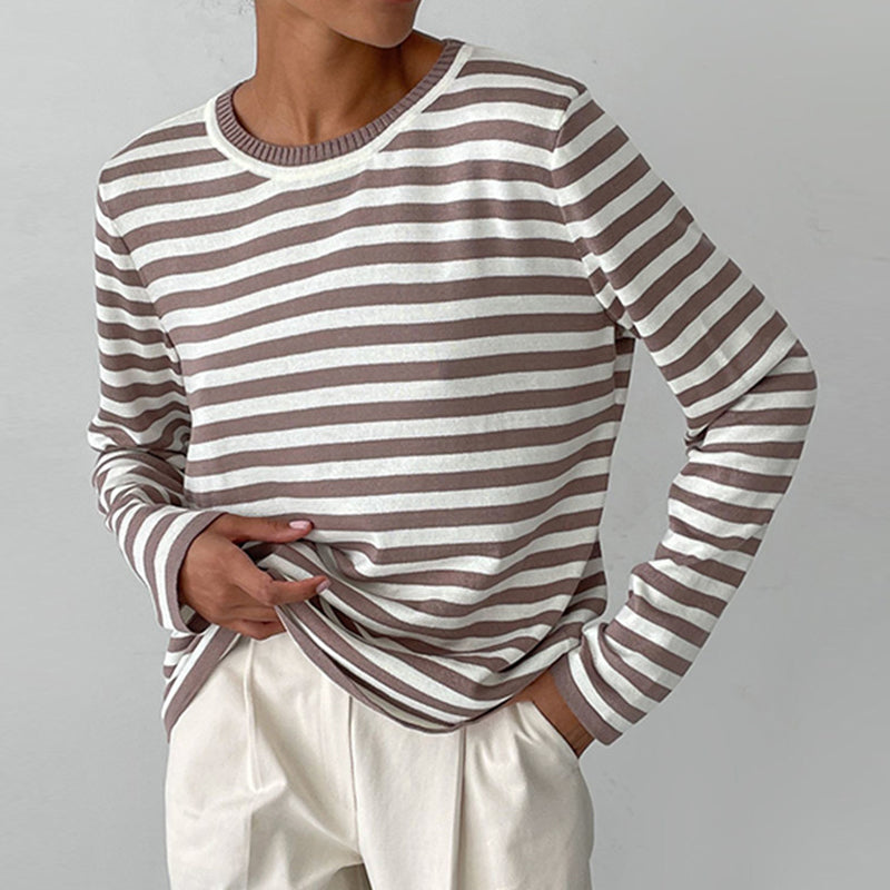 Gestreifter Pullover Freizeit Modern Casual