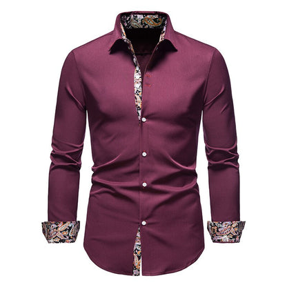 Herren Hemd Paisley Muster Elegante Bluse