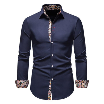 Herren Hemd Paisley Muster Elegante Bluse