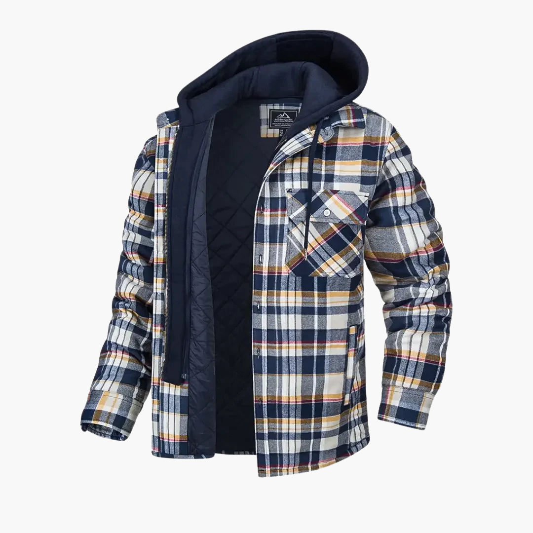 Männer Jacke mit Kapuze und Karomuster für Winter 4