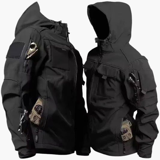 Männer Softshell Jacke mit Kapuze und mehreren Taschen 0