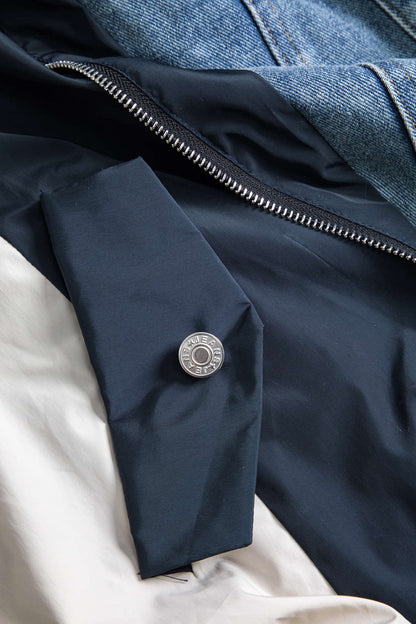 Lederjacke Patchwork Style Denim Nylon Unisex