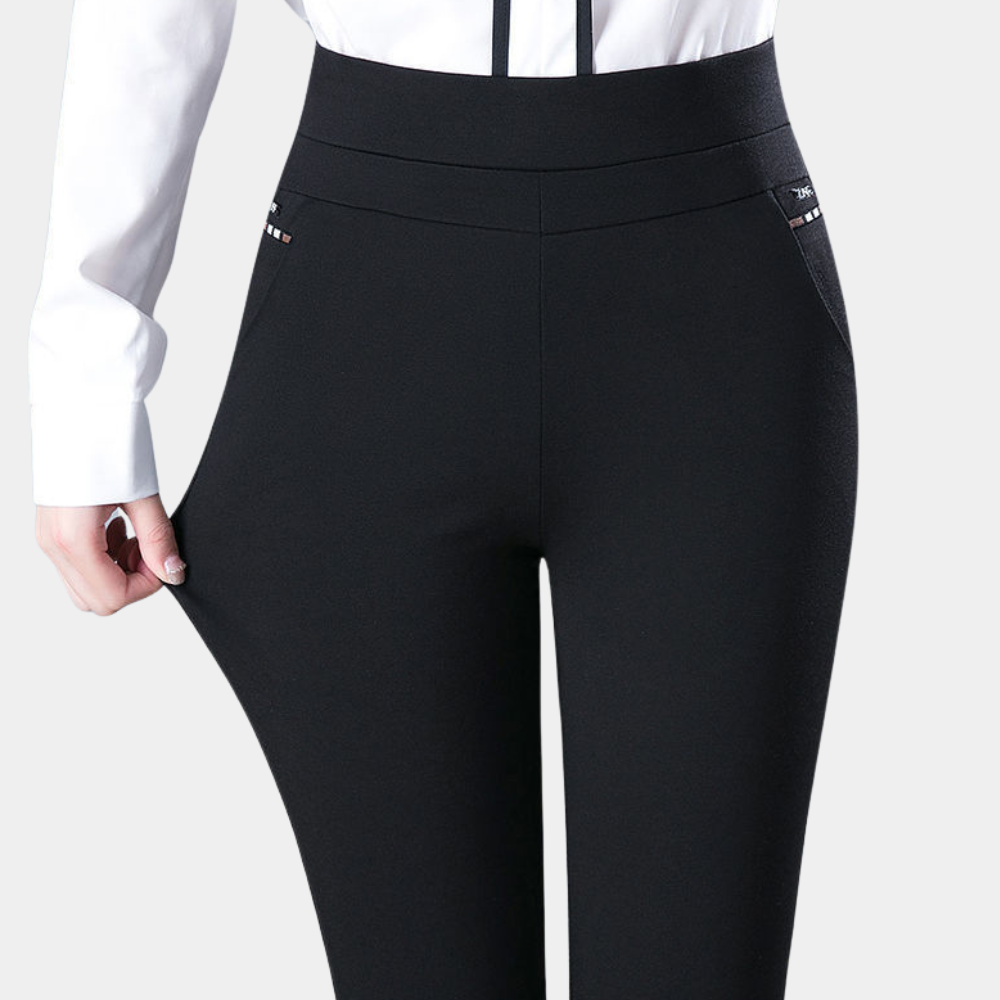 Elegante Hose Hohe Taille Stretch Slim Fit Damen - BerlinGlamour