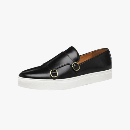 Herren Slip-On Loafers Frühling Double Monk Schnalle Braun