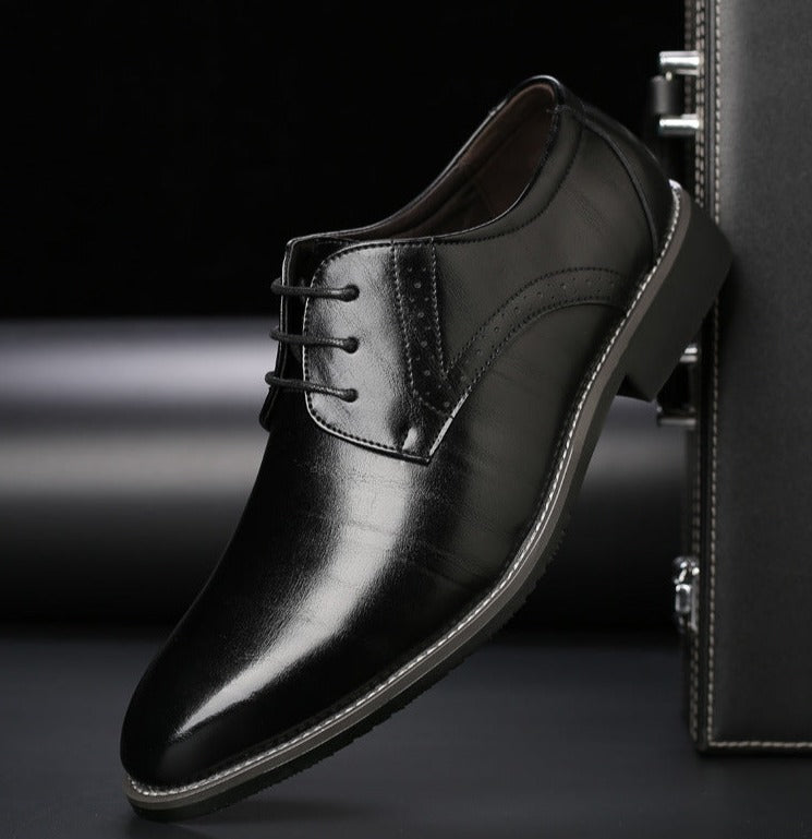 Herrenschuhe Edel Lederschnürschuhe Elegant Schwarz - BerlinGlamour
