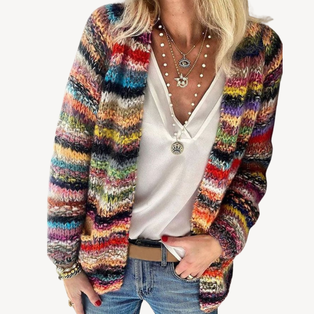 Mehrfarbige Strickjacke für Damen | Loravelle 0