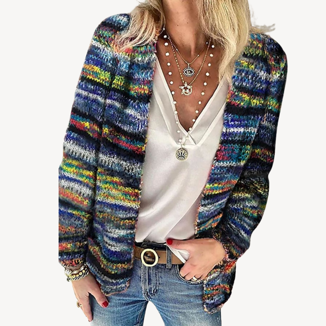 Mehrfarbige Strickjacke für Damen | Loravelle 1