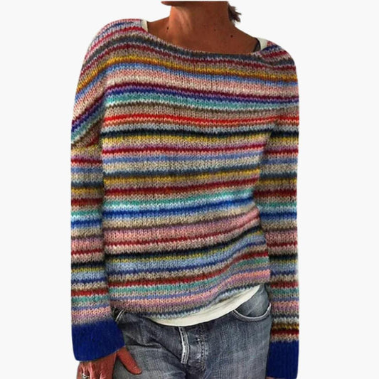 Mehrfarbiger Strickpullover für Damen 0