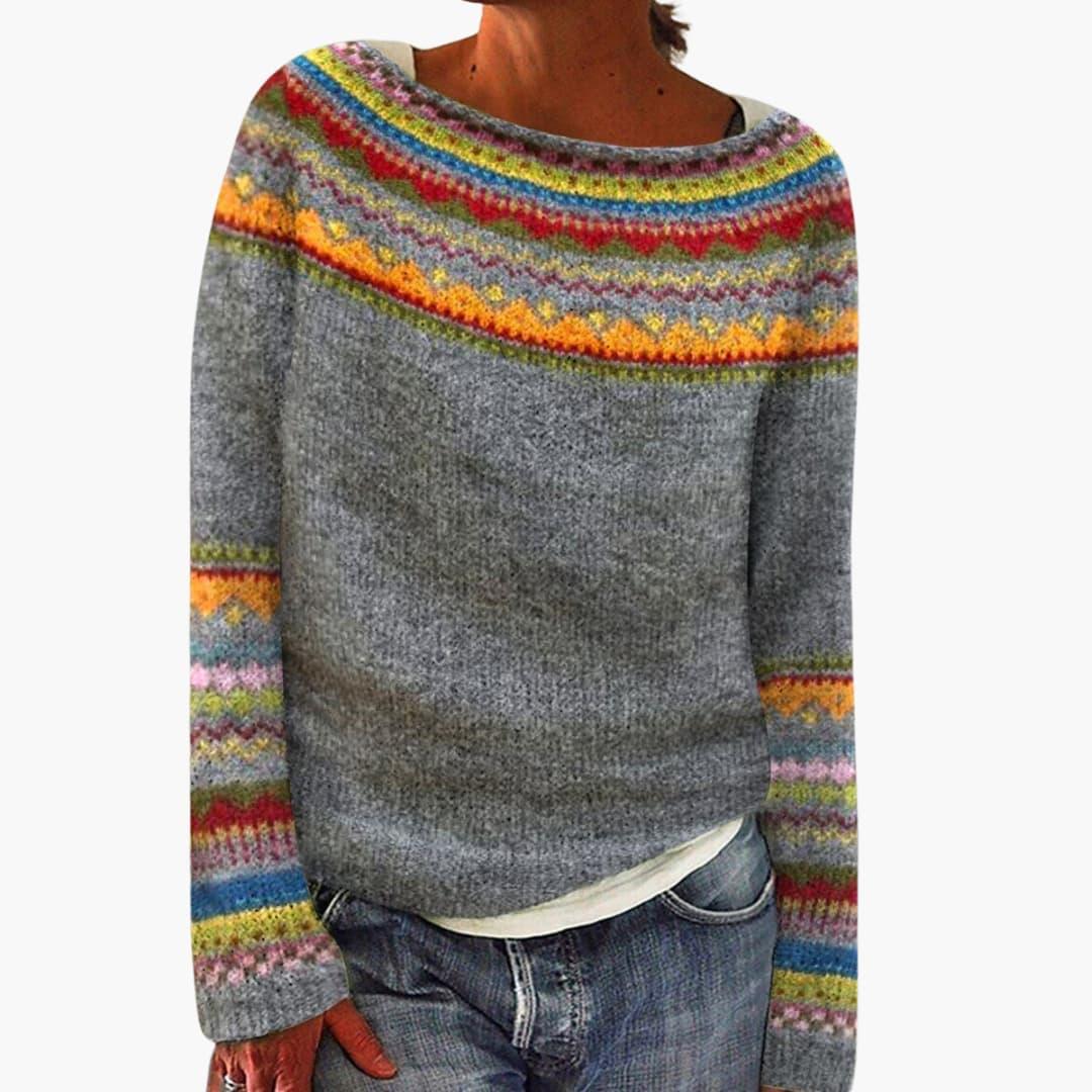 Mehrfarbiger Strickpullover für Damen 2