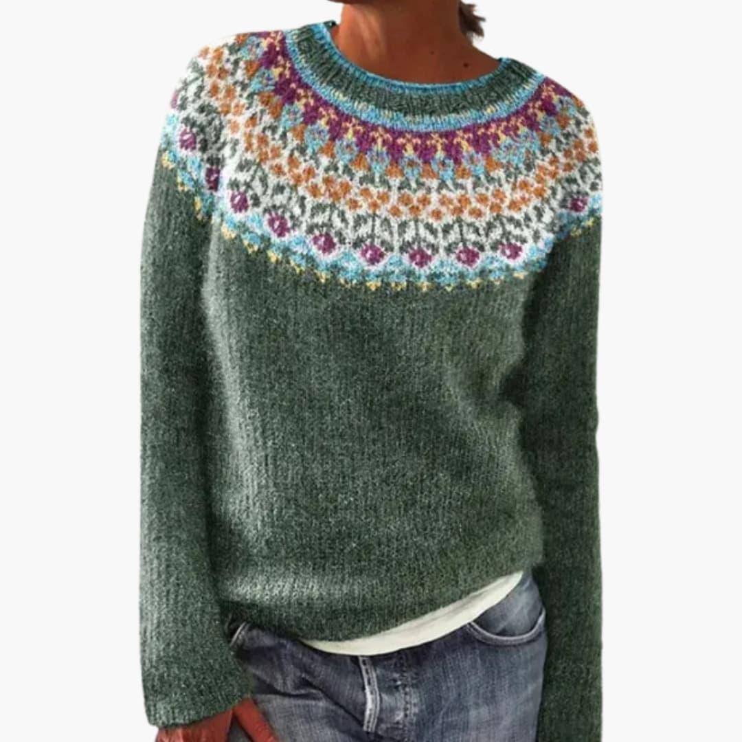 Mehrfarbiger Strickpullover für Damen 3