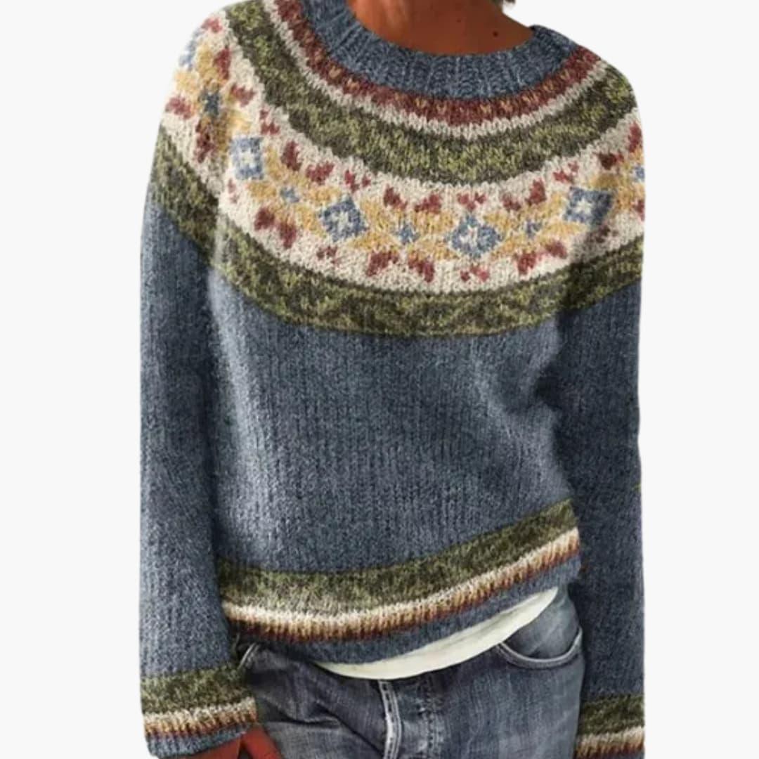 Mehrfarbiger Strickpullover für Damen 4