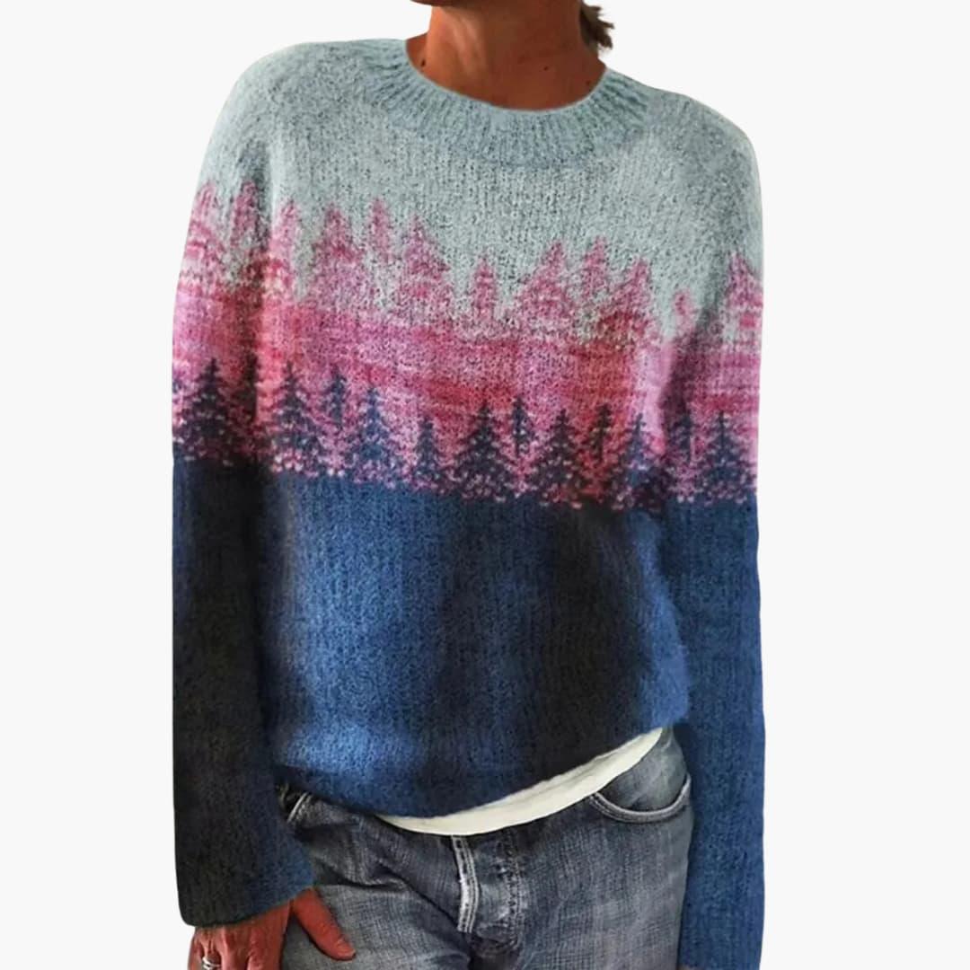 Mehrfarbiger Strickpullover für Damen 7