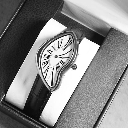 Schwarze Lederuhr Herren Armbanduhr Modern - BerlinGlamour