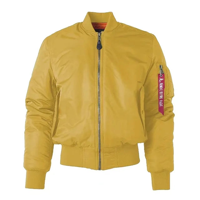 Daphne MA-1 Bomberjacke in Gelb – Einzelaufnahme
