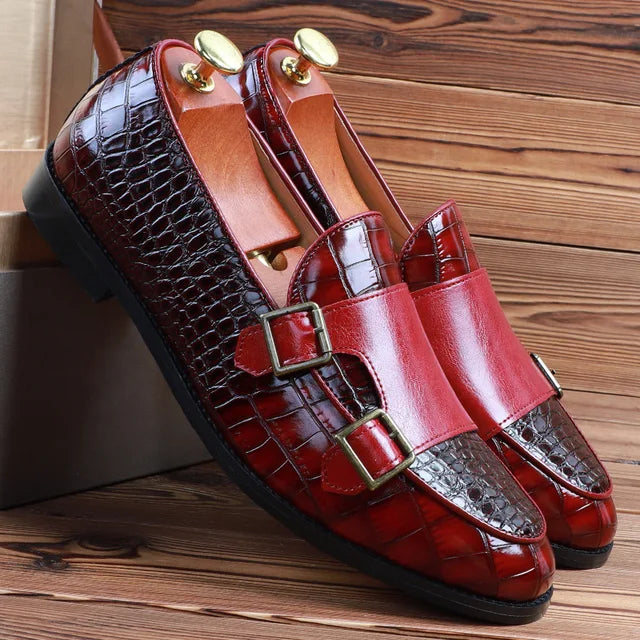 Herren Schnallenschuhe Leder Lässig Modern - BerlinGlamour
