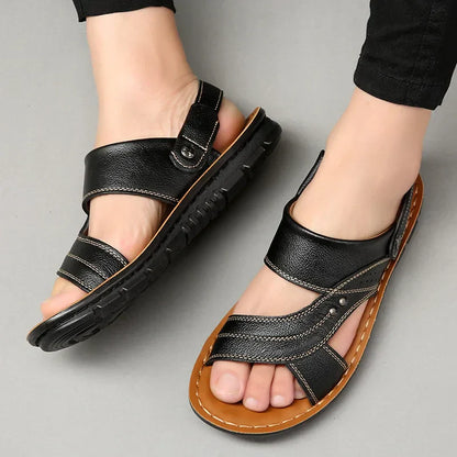 Leder Sandalen Herren Bequem Entspannt Sommer