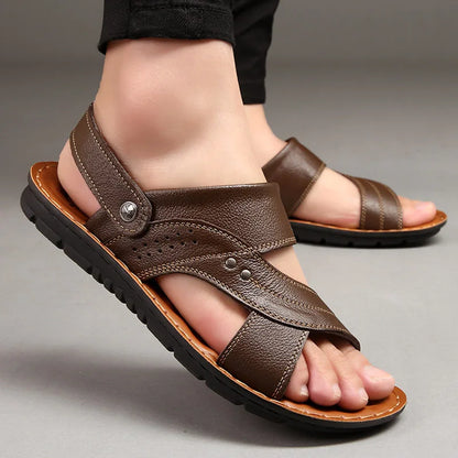 Leder Sandalen Herren Bequem Entspannt Sommer