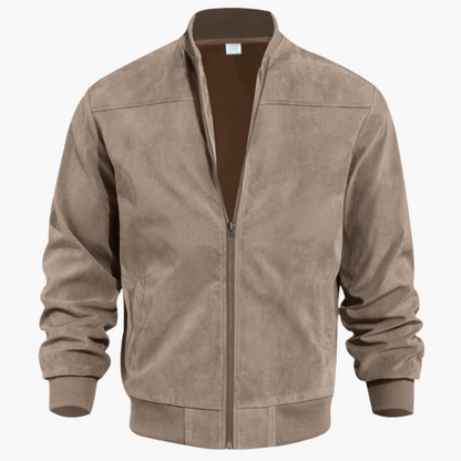 Herren Bomberjacke Wildleder Lässig Zipper Übergangsjacke - BerlinGlamour