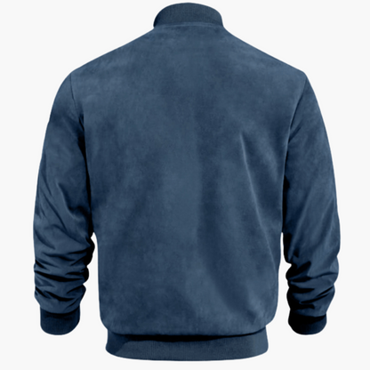 Herren Bomberjacke Wildleder Lässig Zipper Übergangsjacke