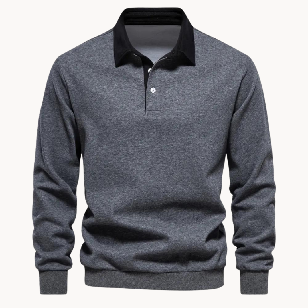 Herren Pullover Sweatshirt Lässig mit Polokragen - BerlinGlamour