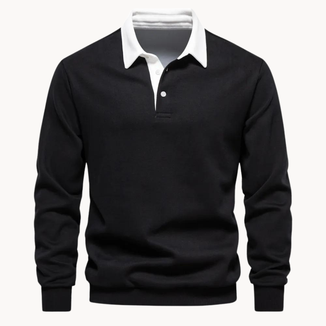 Herren Pullover Sweatshirt Lässig mit Polokragen
