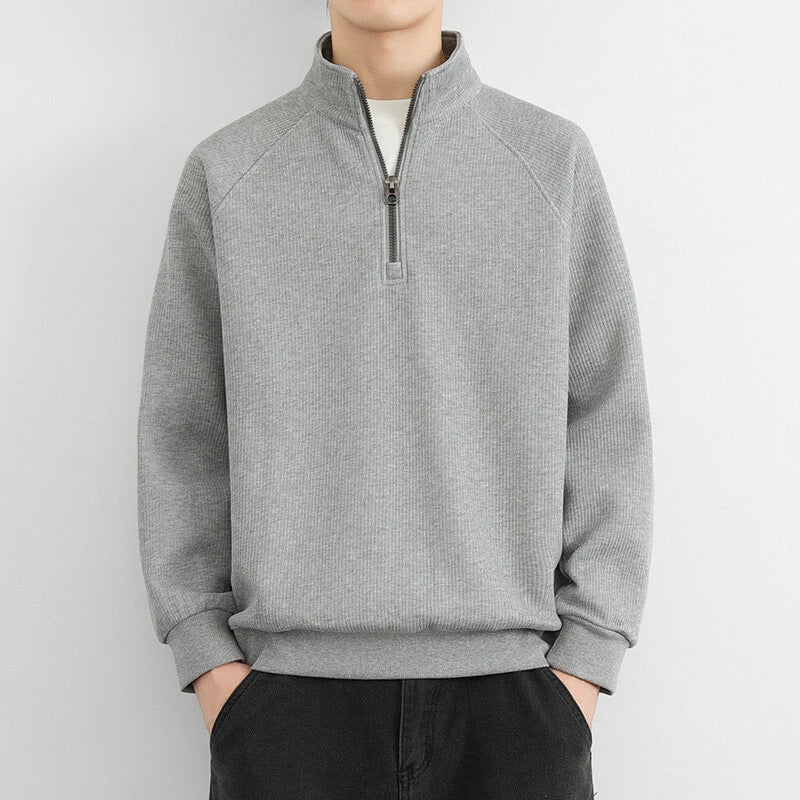Herren Sweatshirt Langarm Lässig Reißverschluss