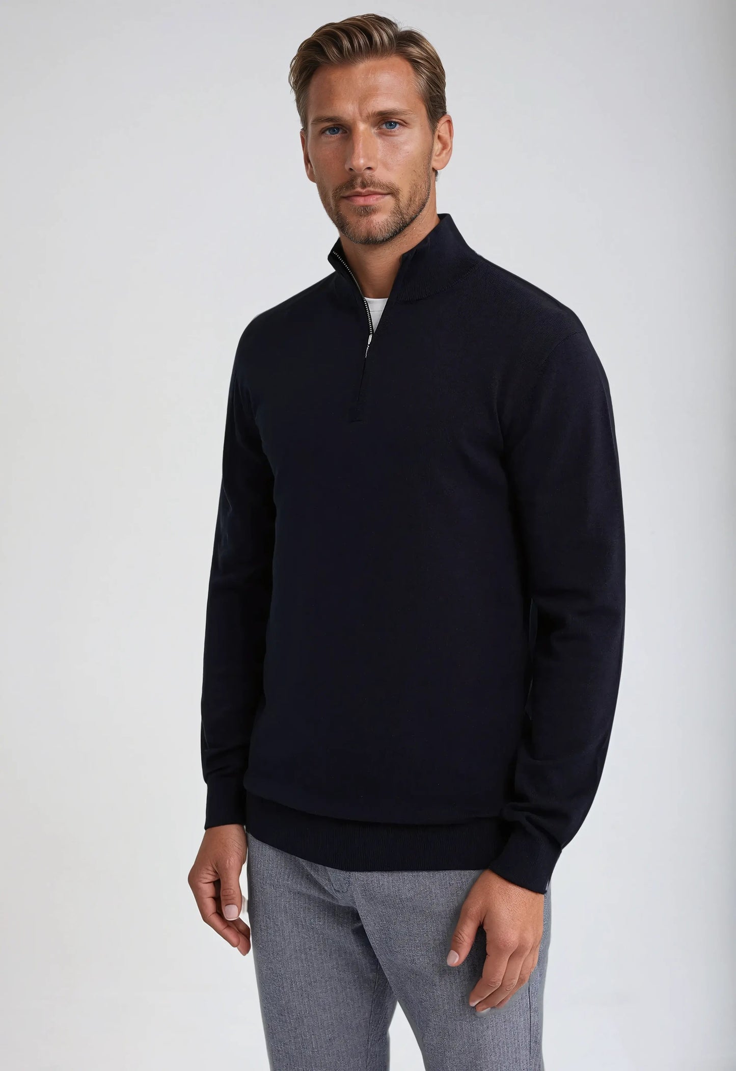 Herren Pullover Lässig Reißverschluss Kragen