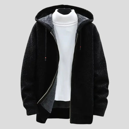 Strickfleece Hoodie Damen Warm Zip
