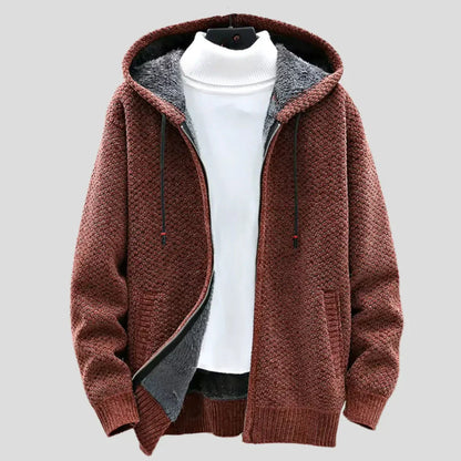 Strickfleece Hoodie Damen Warm Zip