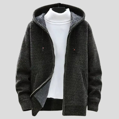 Strickfleece Hoodie Damen Warm Zip