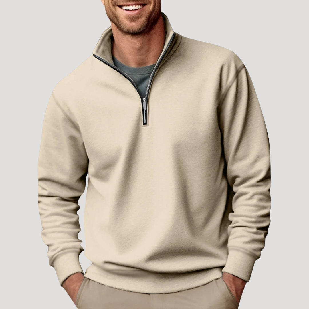 Herren Pullover Klassisch Viertelreißverschluss Modern
