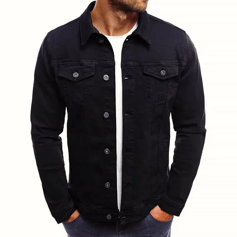 Schmale Denimjacke Slim Fit Knöpfe Damen