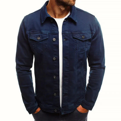 Schmale Denimjacke Slim Fit Knöpfe Damen